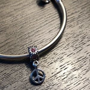 Pink/silver Pandora peace charm